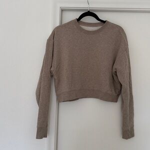 Girlfriend Collective Light Brown Cropped Sweatshirt